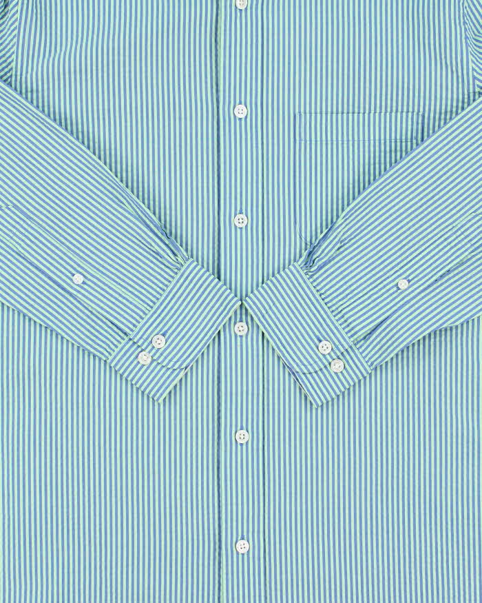 Vintage Brooks Brothers Striped Textured 'Milano' Long Sleeve Shirt - M