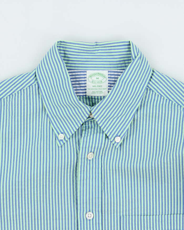 Vintage Brooks Brothers Striped Textured 'Milano' Long Sleeve Shirt - M