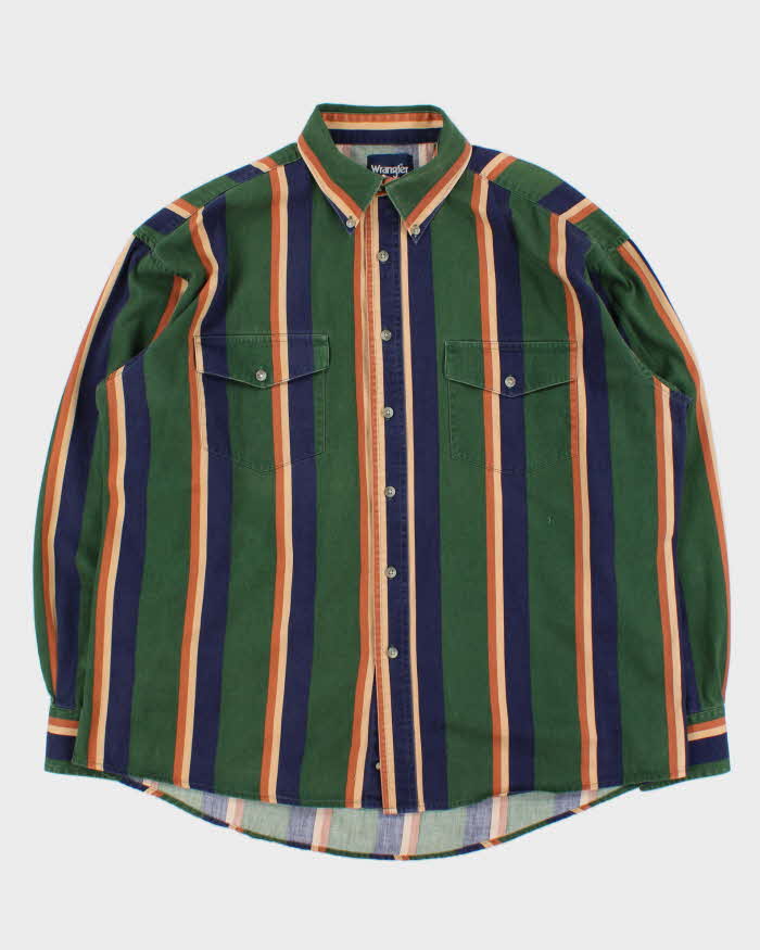 Vintage 1990s Wrangler Striped Long Sleeve Shirt - XL