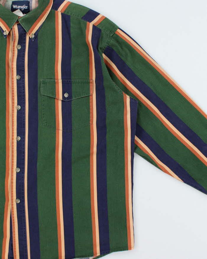 Vintage 1990s Wrangler Striped Long Sleeve Shirt - XL