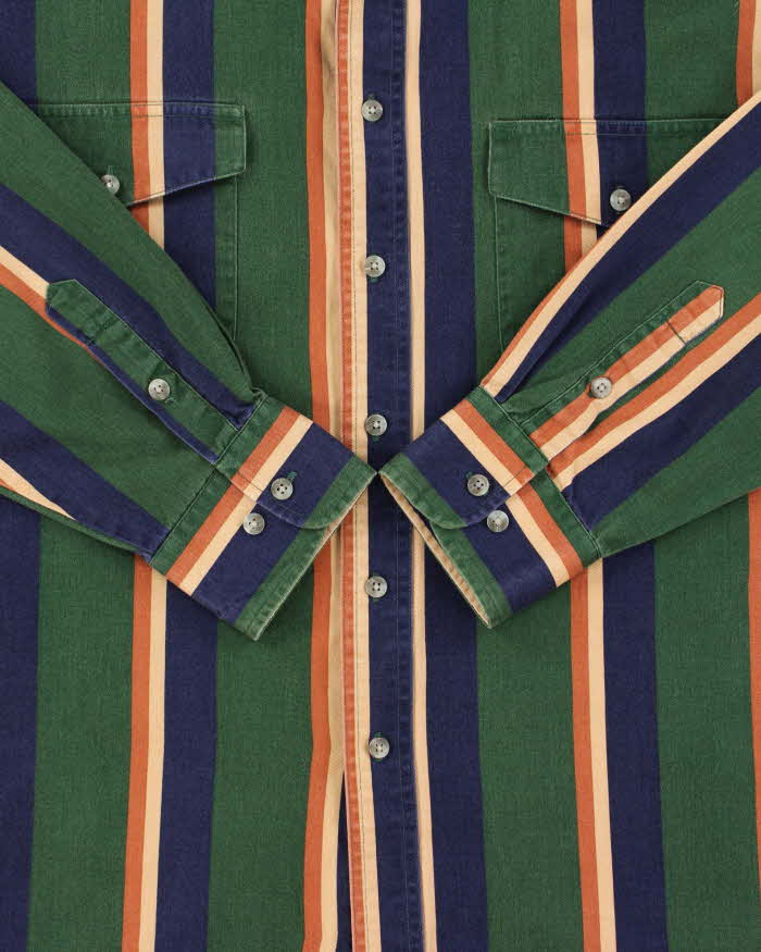 Vintage 1990s Wrangler Striped Long Sleeve Shirt - XL