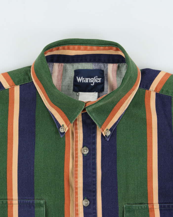Vintage 1990s Wrangler Striped Long Sleeve Shirt - XL