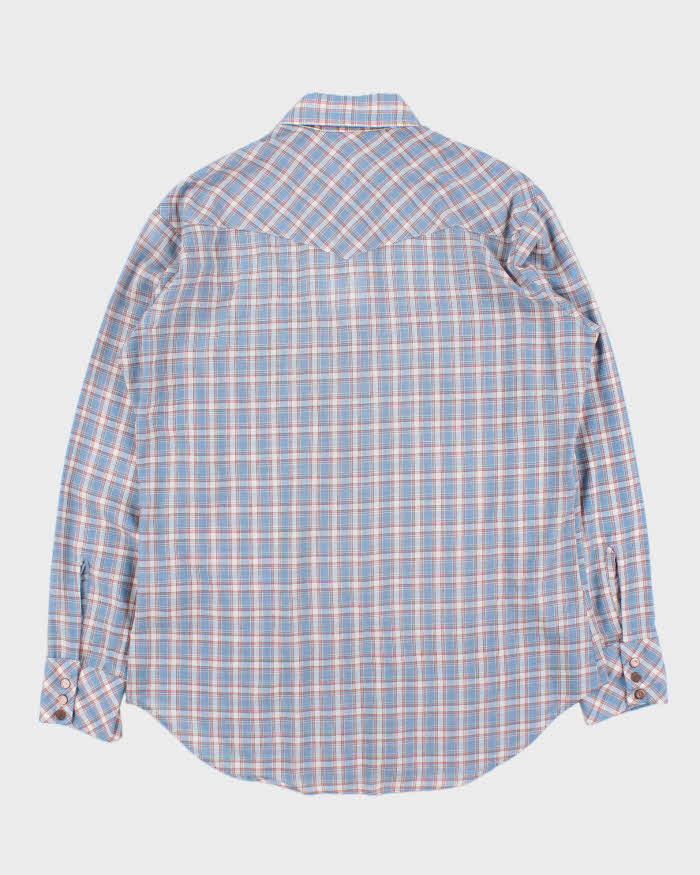 Vintage 1979 Levi's White Tab Plaid Snap Button Long Sleeve Western Shirt - L