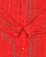 Vintage 1980s Linen Blend Striped Long Sleeve Shirt - XL