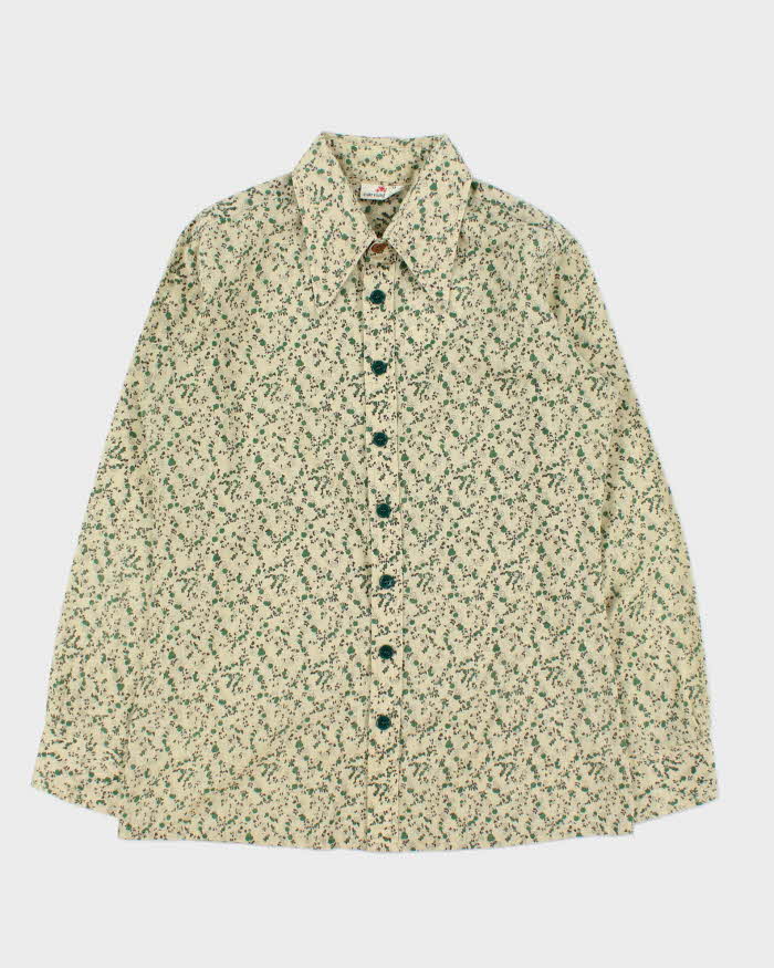 Vintage 1970s Carriage Club Floral Long Sleeve Shirt - L