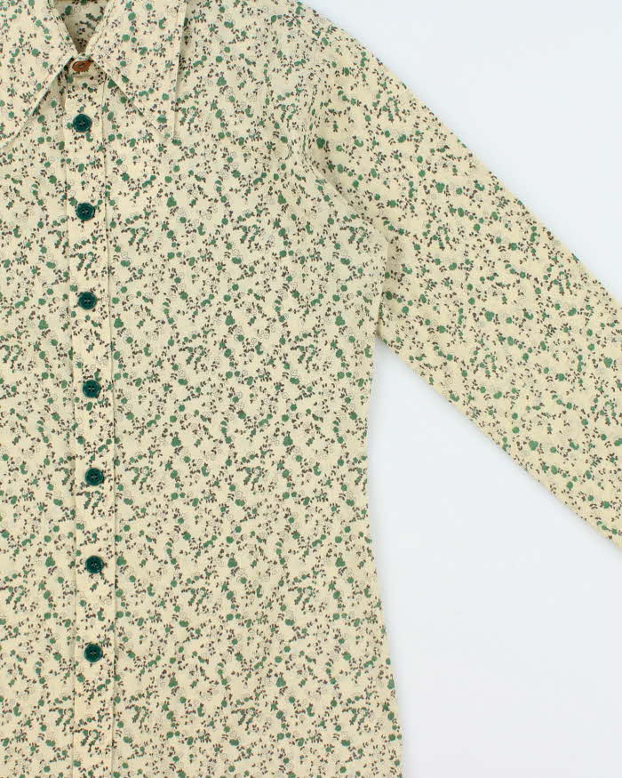 Vintage 1970s Carriage Club Floral Long Sleeve Shirt - L