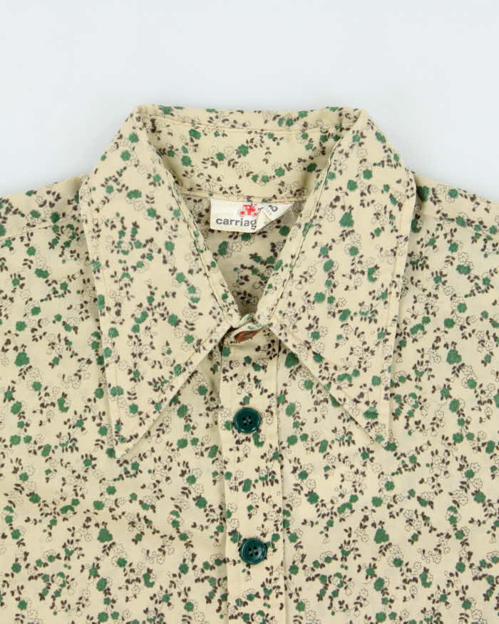 Vintage 1970s Carriage Club Floral Long Sleeve Shirt - L