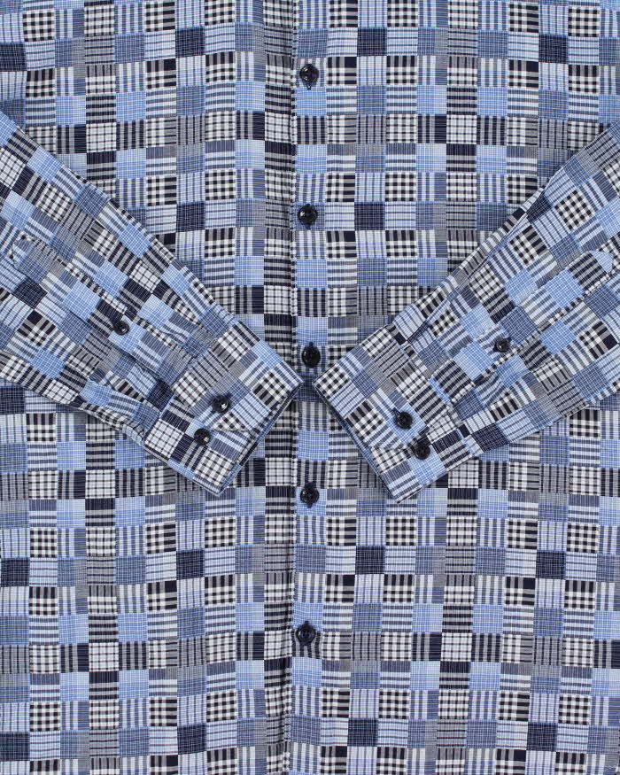 Vintage Jared Lang Check Patchwork Long Sleeve Shirt - M