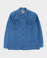 Vintage 1990s Big John Heavyweight Snap Button Japanese Denim Long Sleeve Shirt - L