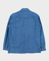 Vintage 1990s Big John Heavyweight Snap Button Japanese Denim Long Sleeve Shirt - L