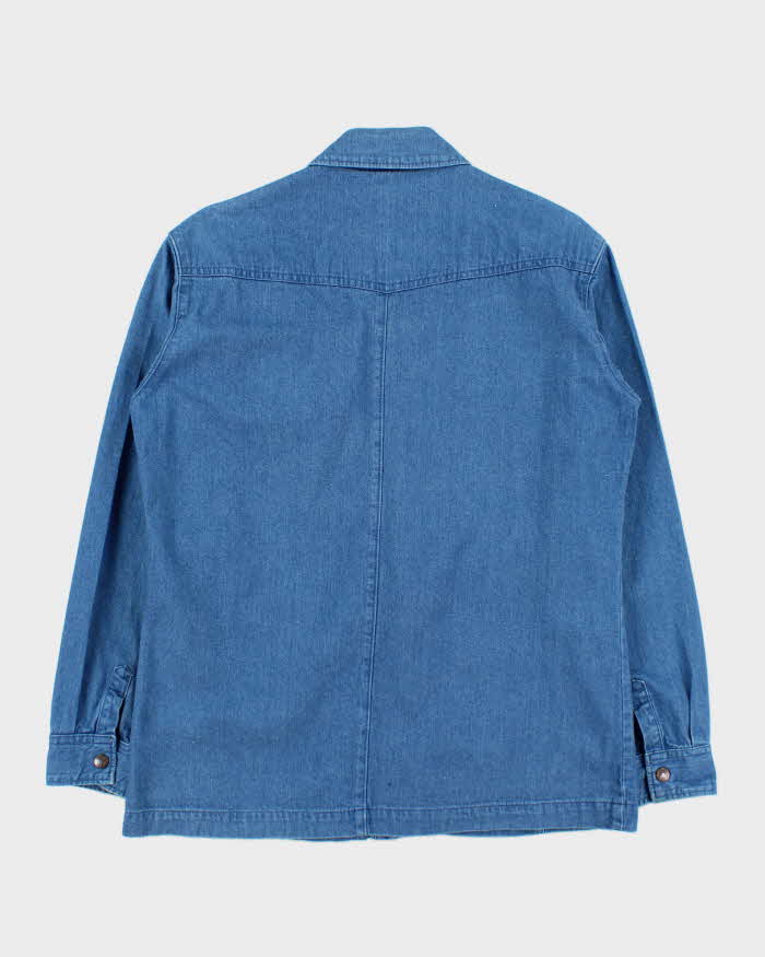 Vintage 1990s Big John Heavyweight Snap Button Japanese Denim Long Sleeve Shirt - L