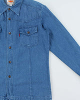 Vintage 1990s Big John Heavyweight Snap Button Japanese Denim Long Sleeve Shirt - L