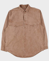Vintage 1990s Australian Outback Made In USA Canvas Long Sleeve Safari Shirt - XL