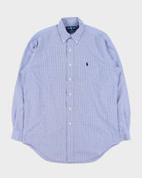 Vintage Y2K 00s Ralph Lauren Blake Two-Ply Micro Gingham Long Sleeve Shirt - S