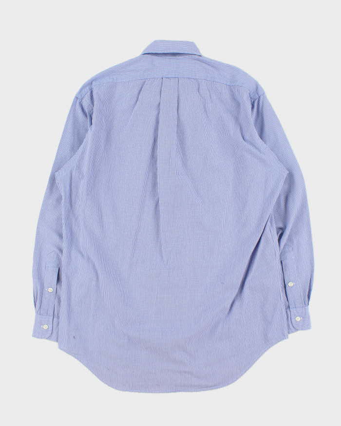 Vintage Y2K 00s Ralph Lauren Blake Two-Ply Micro Gingham Long Sleeve Shirt - S