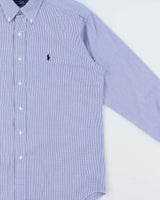 Vintage Y2K 00s Ralph Lauren Blake Two-Ply Micro Gingham Long Sleeve Shirt - S