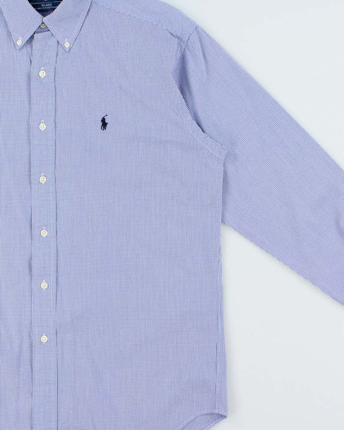 Vintage Y2K 00s Ralph Lauren Blake Two-Ply Micro Gingham Long Sleeve Shirt - S