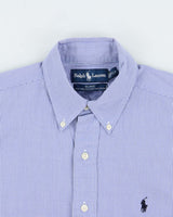 Vintage Y2K 00s Ralph Lauren Blake Two-Ply Micro Gingham Long Sleeve Shirt - S