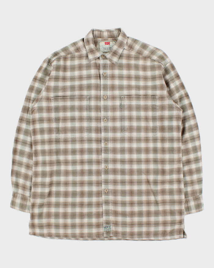 Vintage 1996 Levi's Made In USA Plaid Long Sleeve Flannel Shirt - M