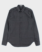 Vintage SS2006 Y2K Dior 'Heidi Slimane' Japanese Exclusive Tartan Epaulette Long Sleeve Shirt - L