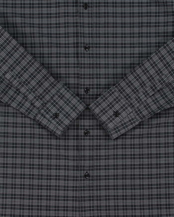 Vintage SS2006 Y2K Dior 'Heidi Slimane' Japanese Exclusive Tartan Epaulette Long Sleeve Shirt - L