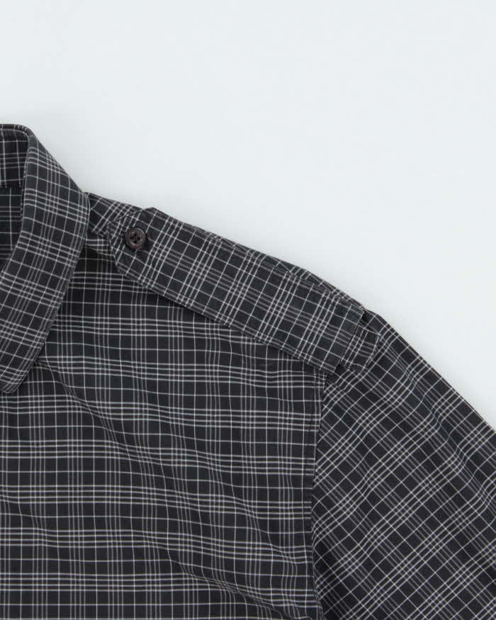 Vintage SS2006 Y2K Dior 'Heidi Slimane' Japanese Exclusive Tartan Epaulette Long Sleeve Shirt - L