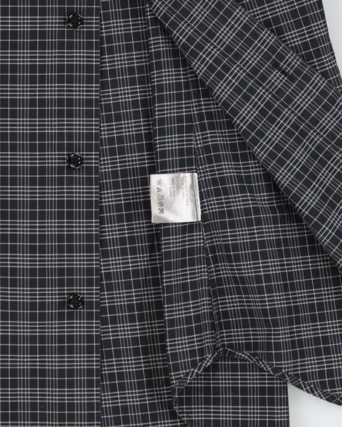 Vintage SS2006 Y2K Dior 'Heidi Slimane' Japanese Exclusive Tartan Epaulette Long Sleeve Shirt - L