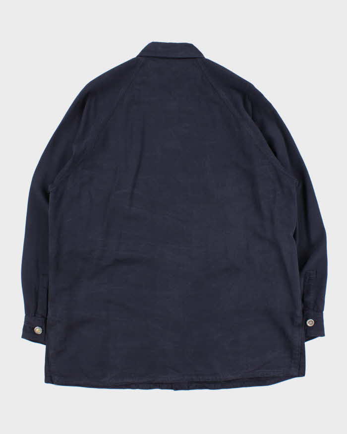 Vintage 1990s Gianni Versace Heavyweight Wool Blend Long Sleeve Oversized Shirt - M