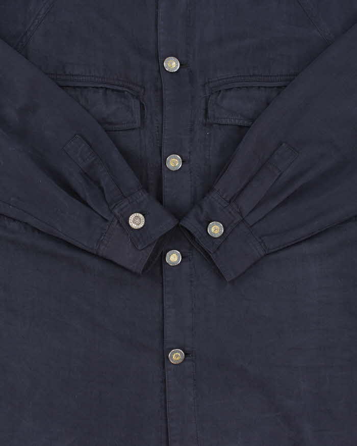 Vintage 1990s Gianni Versace Heavyweight Wool Blend Long Sleeve Oversized Shirt - M