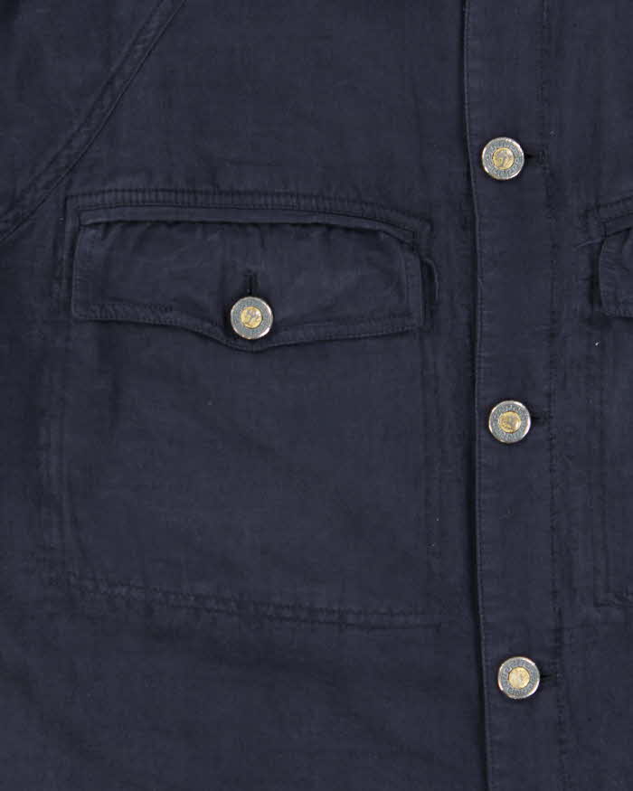 Vintage 1990s Gianni Versace Heavyweight Wool Blend Long Sleeve Oversized Shirt - M