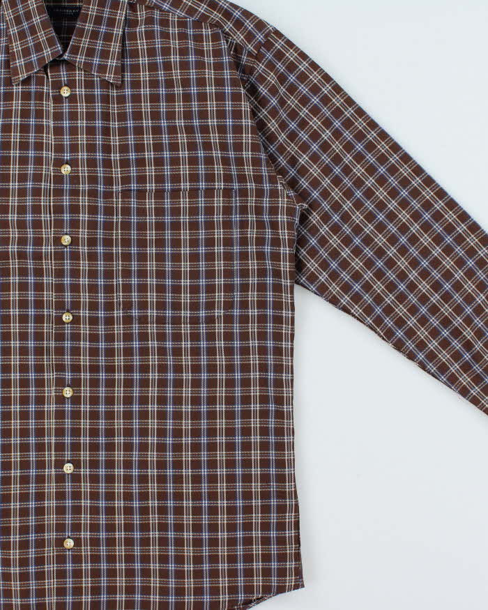 Vintage Y2K 00s Burberry Nova Check Made In USA Long Sleeve Shirt - S