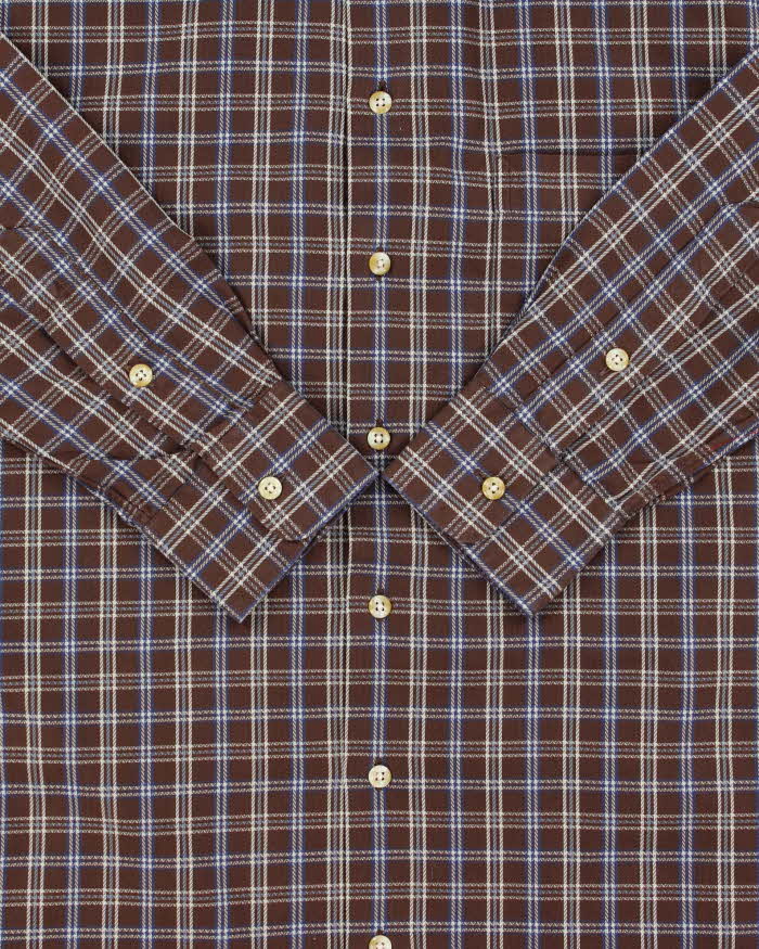 Vintage Y2K 00s Burberry Nova Check Made In USA Long Sleeve Shirt - S