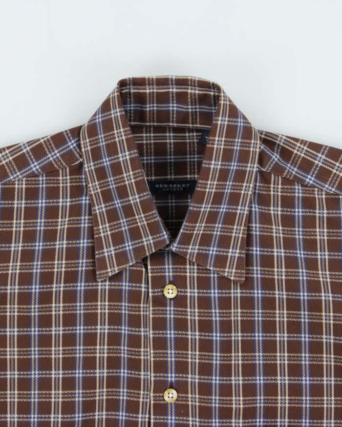Vintage Y2K 00s Burberry Nova Check Made In USA Long Sleeve Shirt - S