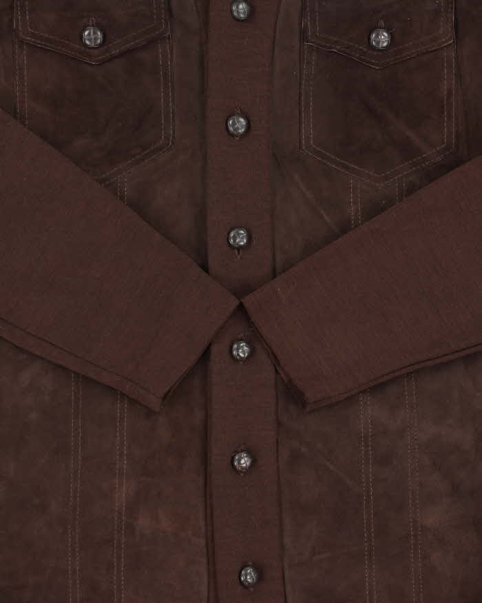 Vintage 1970s Trent Suede Union Made Long Sleeve Western Shirt - XL