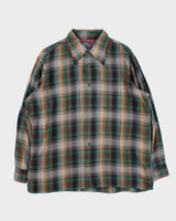 Vintage 1970s Arrow 'Hunter Checks' Long Sleeve Plaid Flannel Shirt - XL
