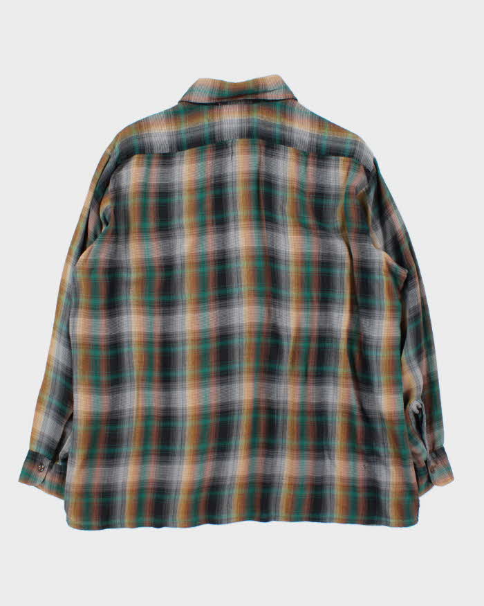 Vintage 1970s Arrow 'Hunter Checks' Long Sleeve Plaid Flannel Shirt - XL