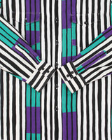 Vintage 1990s Wrangler Striped Long Sleeve X-Long Tail Long Sleeve Shirt - L
