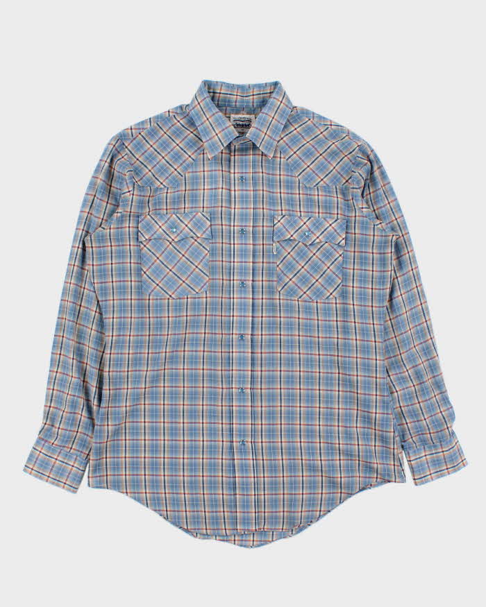Vintage 1980s Levi's White Tab Snap Button Made In USA Plaid Long Sleeve Western Shirt - M