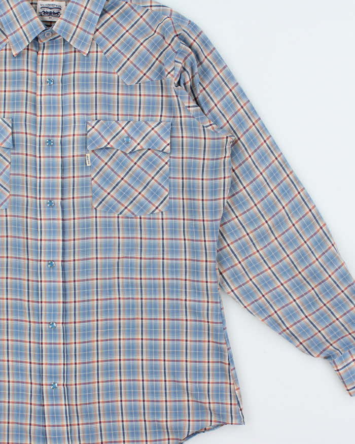 Vintage 1980s Levi's White Tab Snap Button Made In USA Plaid Long Sleeve Western Shirt - M