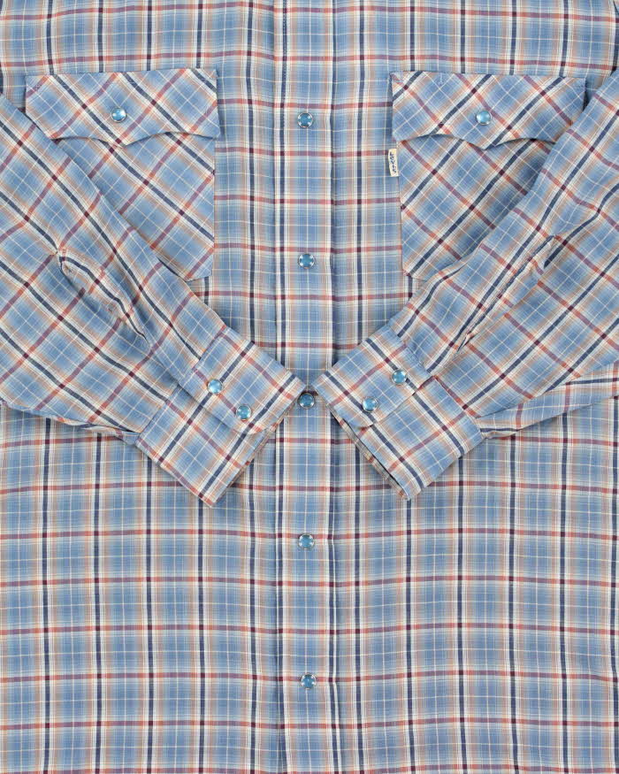 Vintage 1980s Levi's White Tab Snap Button Made In USA Plaid Long Sleeve Western Shirt - M