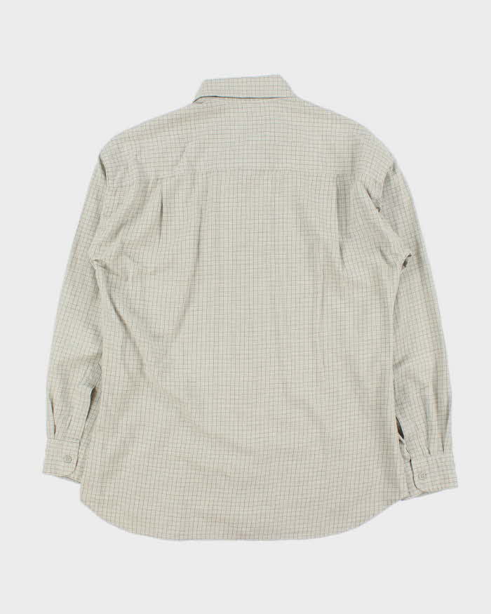 Vintage 1990s Giorgio Armani Le Collezioni Window Pane Check Long Sleeve Shirt - L