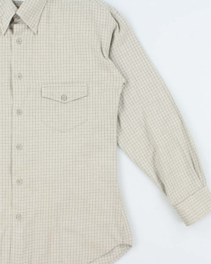 Vintage 1990s Giorgio Armani Le Collezioni Window Pane Check Long Sleeve Shirt - L