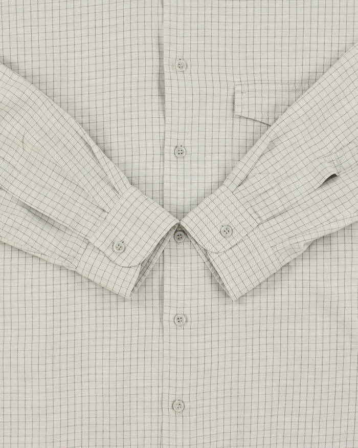 Vintage 1990s Giorgio Armani Le Collezioni Window Pane Check Long Sleeve Shirt - L
