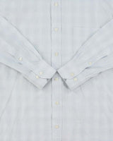 Vintage Y2K 00s Canali By Thomas Mason England Pale Blue Check Long Sleeve Smart Shirt - M