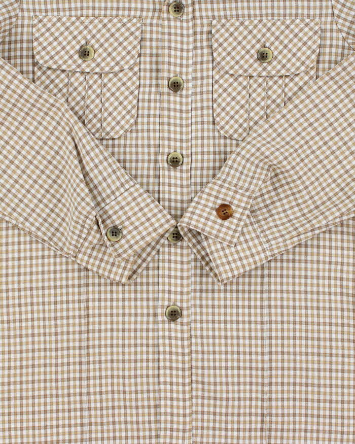 Vintage 1970s Tattersall Daggar Collared Long Sleeve Shirt - L