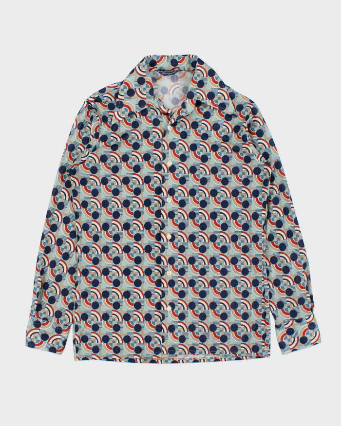 Vintage 1970s Pierre Le Grande Donegal Patterned Long Sleeve Shirt - M