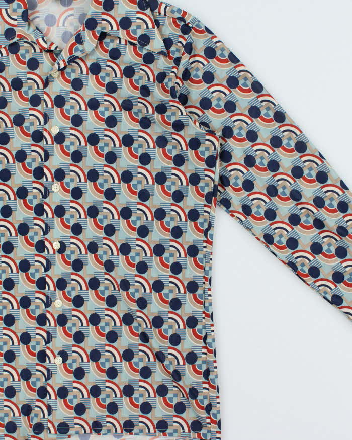 Vintage 1970s Pierre Le Grande Donegal Patterned Long Sleeve Shirt - M