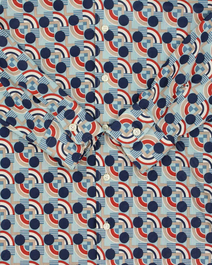 Vintage 1970s Pierre Le Grande Donegal Patterned Long Sleeve Shirt - M