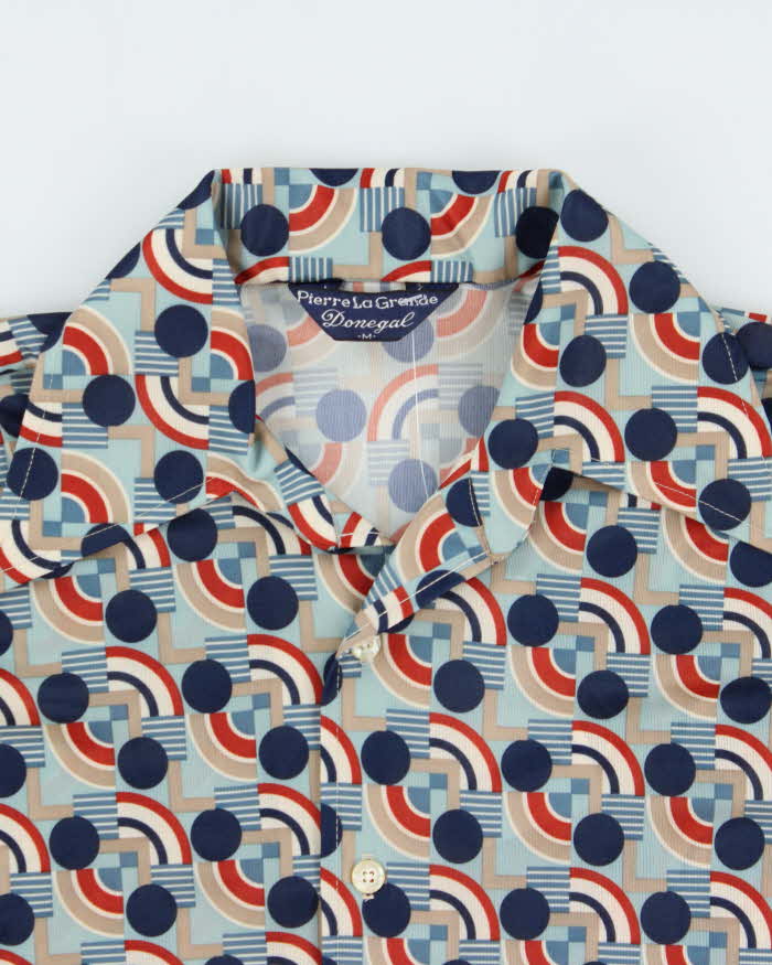 Vintage 1970s Pierre Le Grande Donegal Patterned Long Sleeve Shirt - M