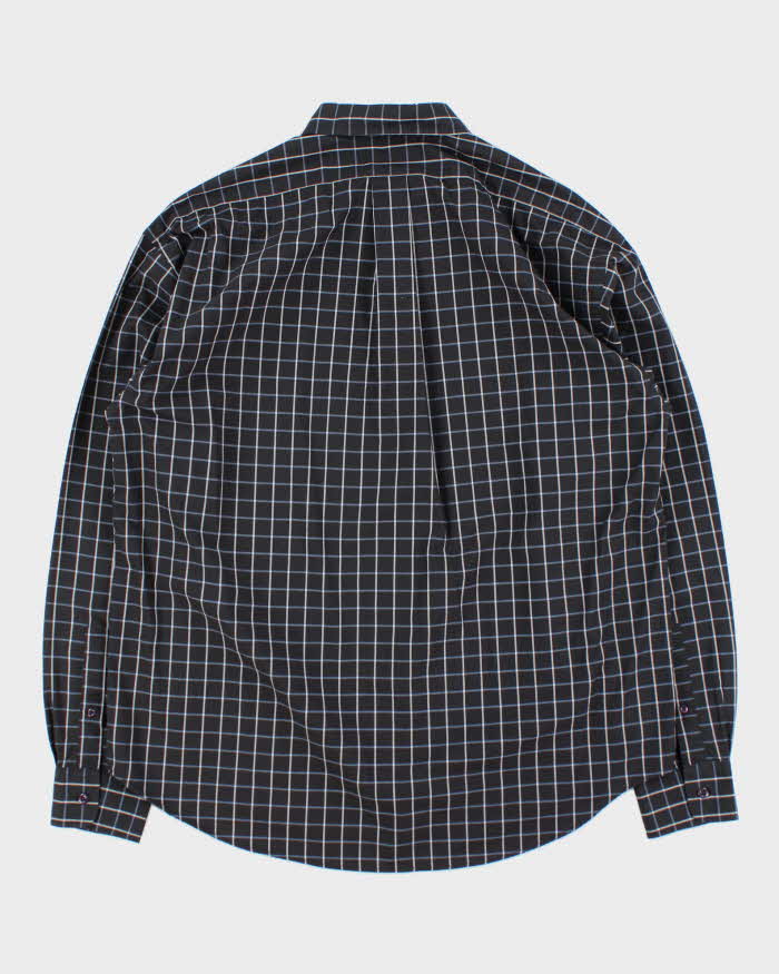 Vintage Y2K 00s Yves Saint Laurent Window Pane Check Long Sleeve Shirt - L